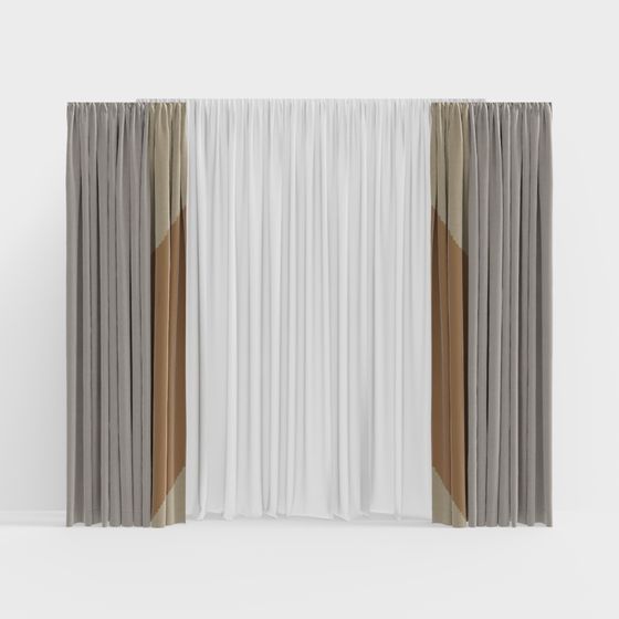 Stylish Drapery 3D model for Modern Spaces