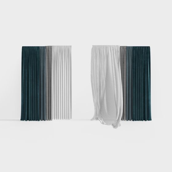 Elegant 3D Curtain Model for Modern Interiors