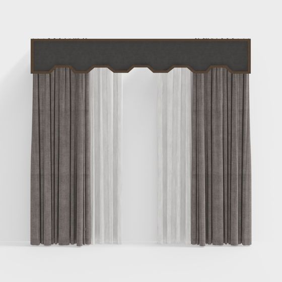 Elegant Low-Poly Curtain 3D model for Modern Interiors