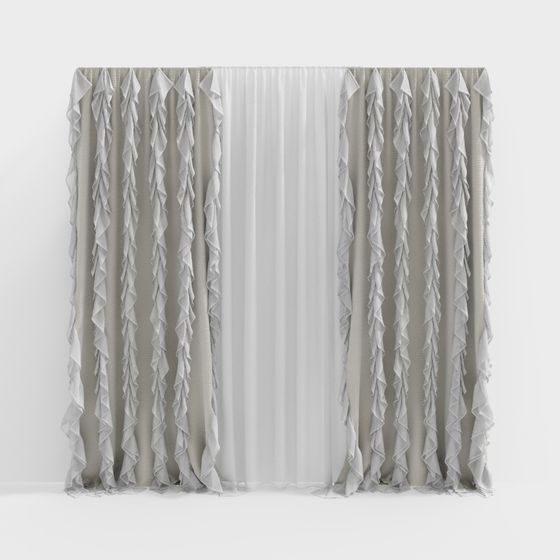 Ruffled Curtain 3D model