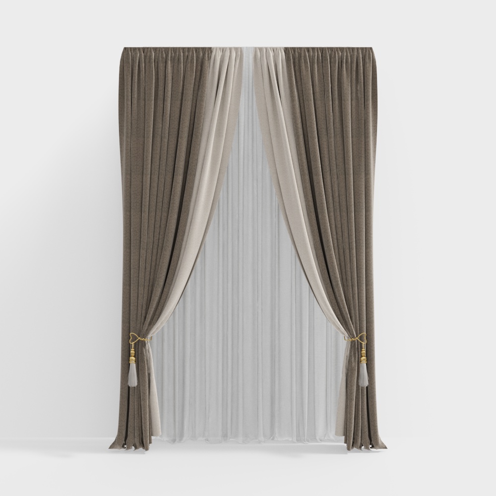 Elegant 3D Curtain Model for Modern Interior Design
