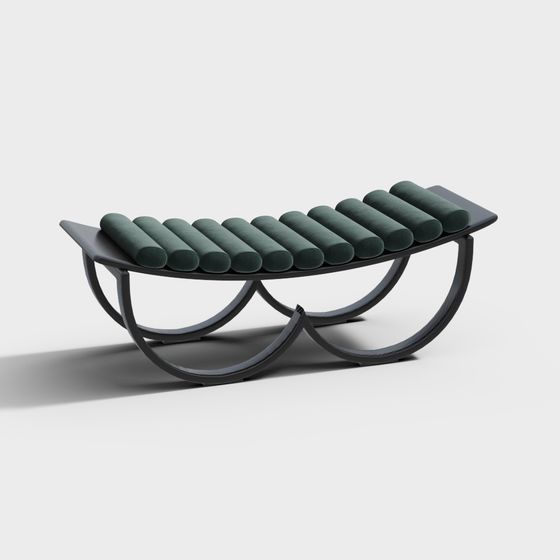 Ghế đẩu dài màu xanh lá cây mới