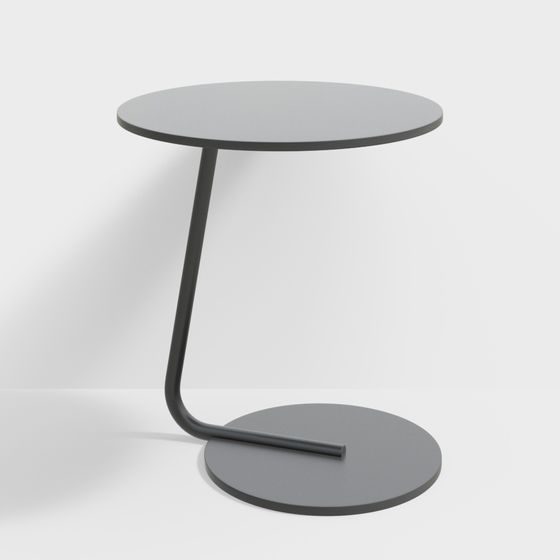 Sleek Curved Side Table 3D model