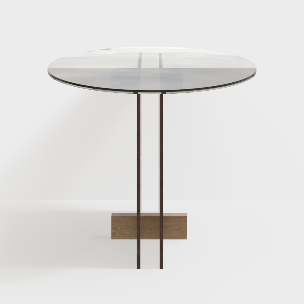 Tavolino laterale alto in vetro moderno