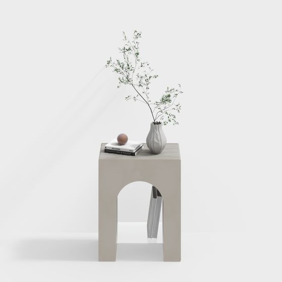 Elegant Low-Poly Side Table 3D model