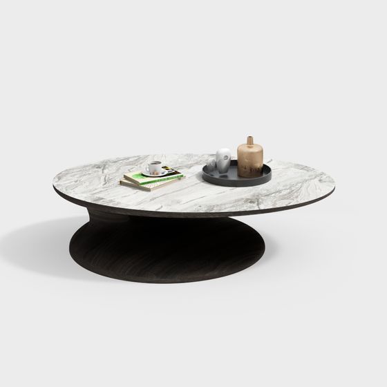 Elegant Marble Coffee Table 3D model for Modern Interiors