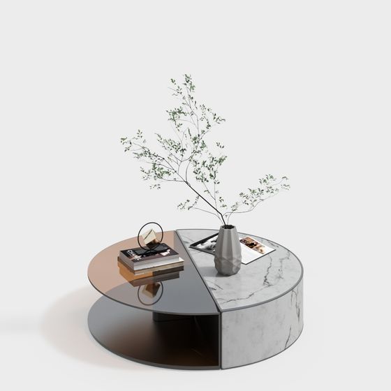 Chic Low-Poly Coffee Table 3D Model for Modern Spaces