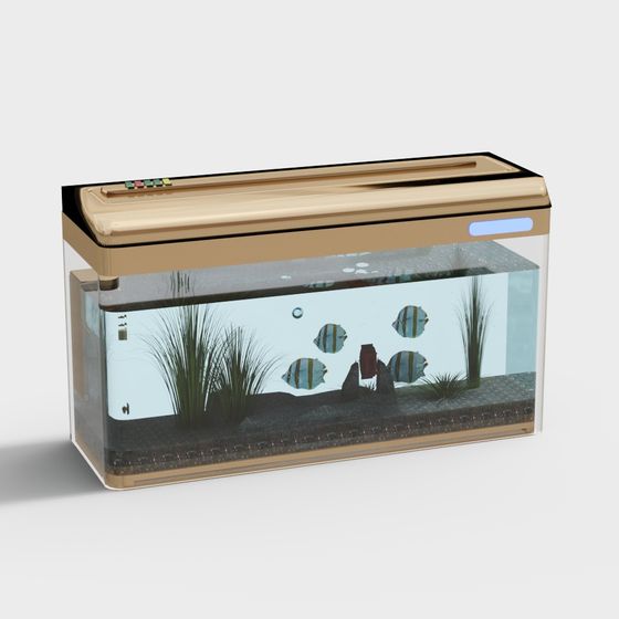 Stylish Low-Poly Fish Tank 3D model for Creative Projects