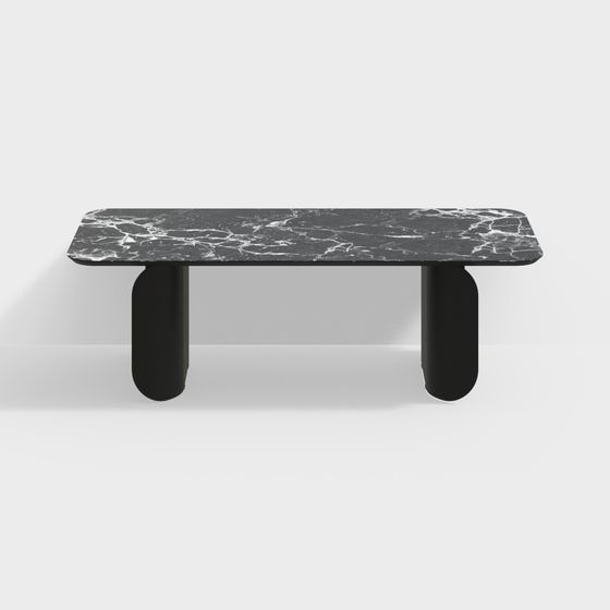 Stylish Minimalist Marble Coffee Table 3D model