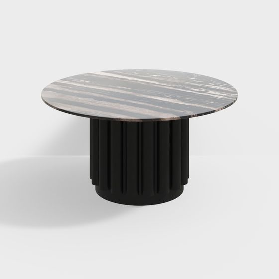 Elegant Low-Poly Round Table 3D model
