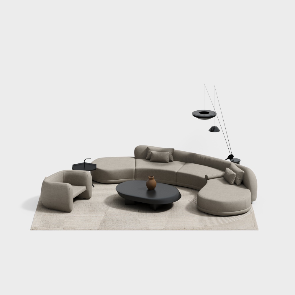 Wabi-sabi salon avec ensemble de canapé