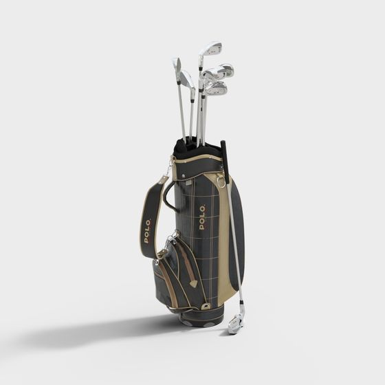 Elegant Low-Poly Golf Bag 3D model