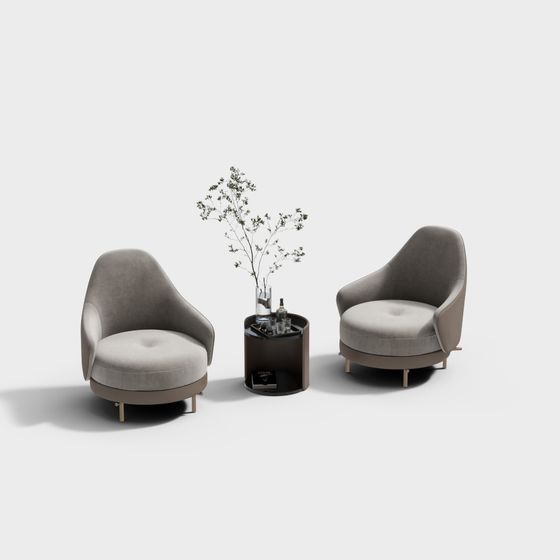 Sleek Low-Poly Sofa 3D model