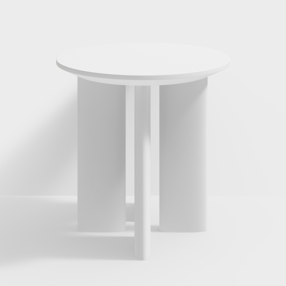 モダンな純白のサイドテーブル