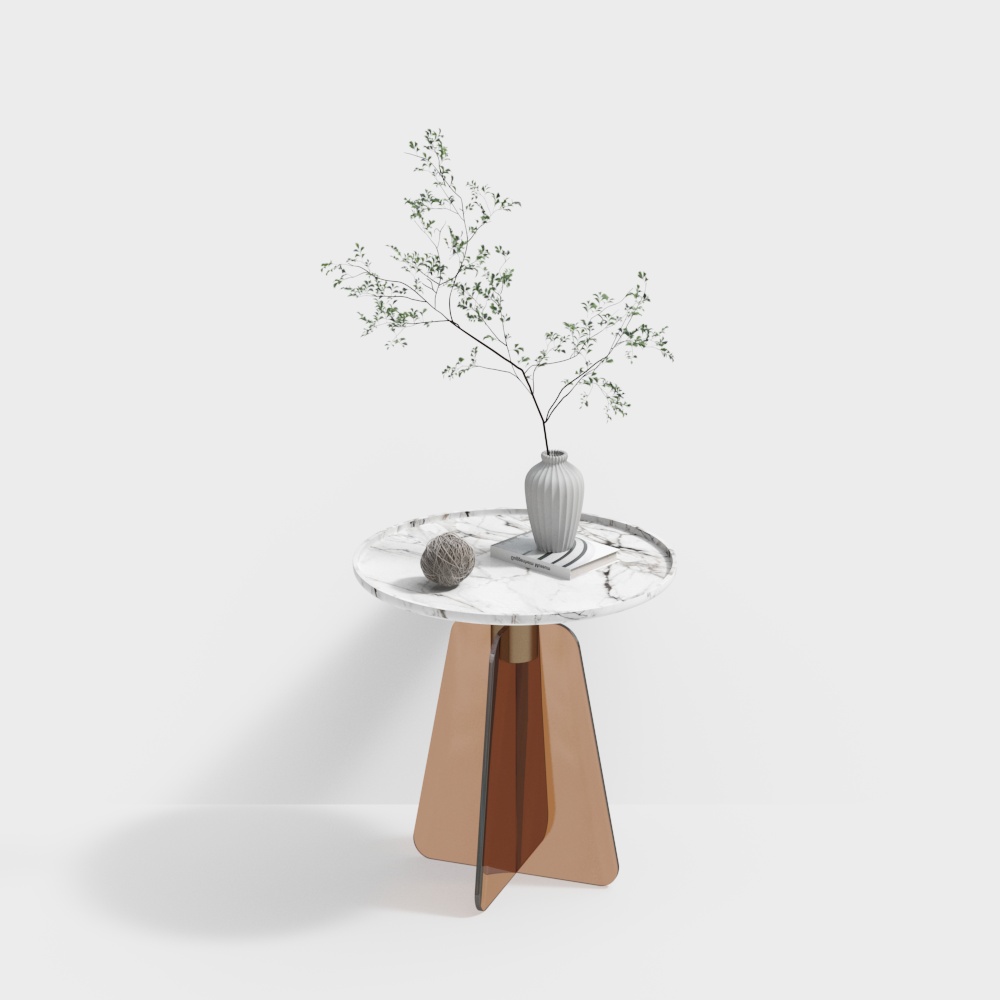 Minimalist Round Table 3D model for Interior Design
