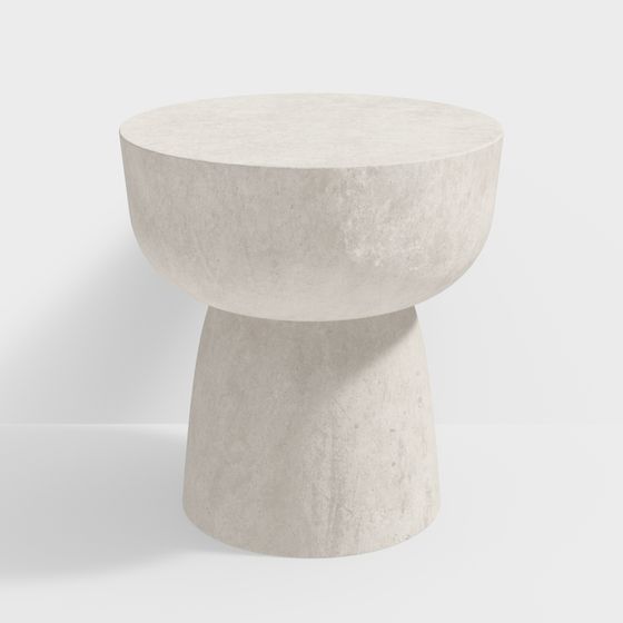 Unique Low-Poly Concrete Round Table 3D model