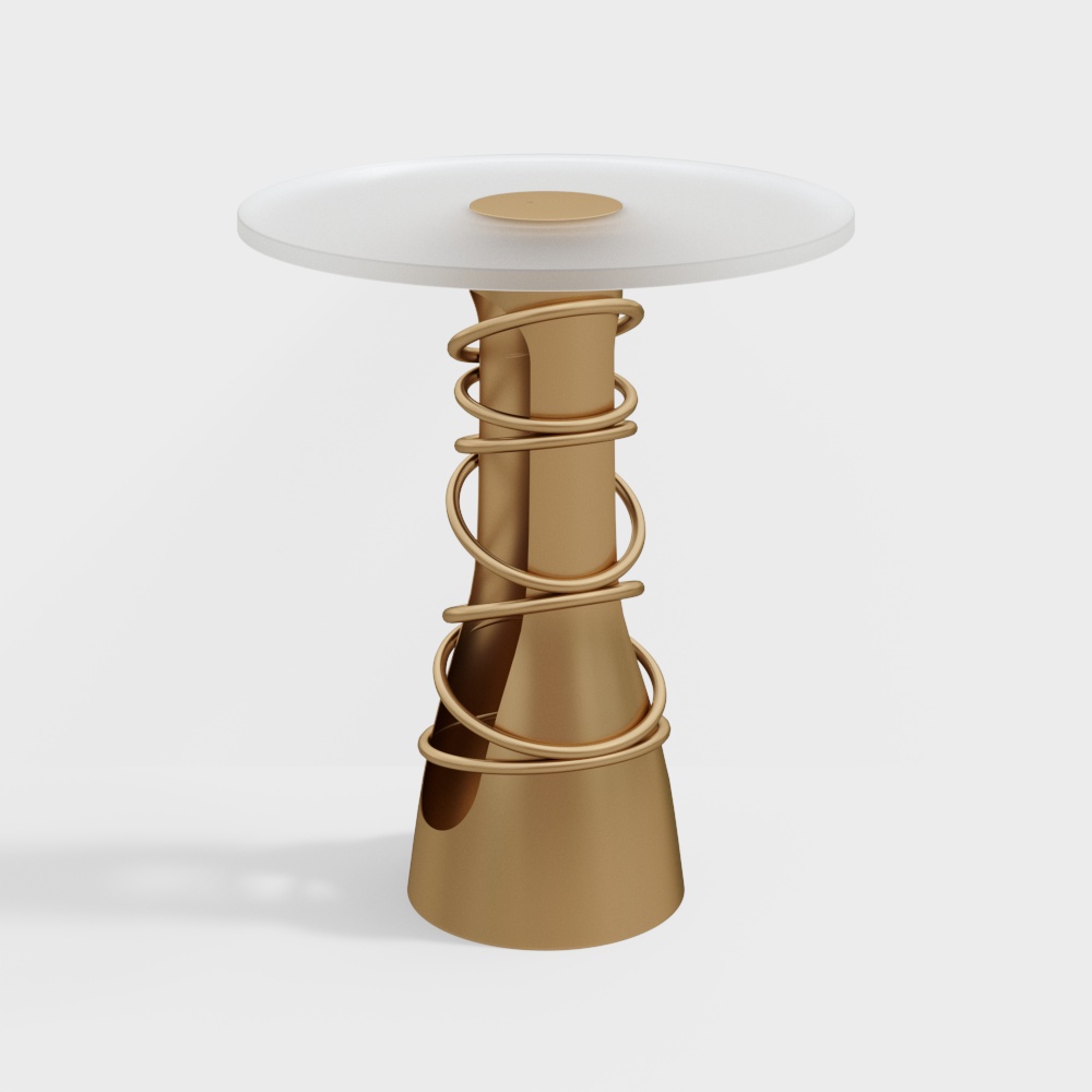 Spiral Metal Round Table 3D model