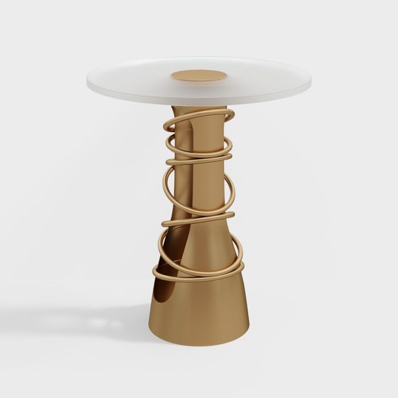 Spiral Metal Round Table 3D model