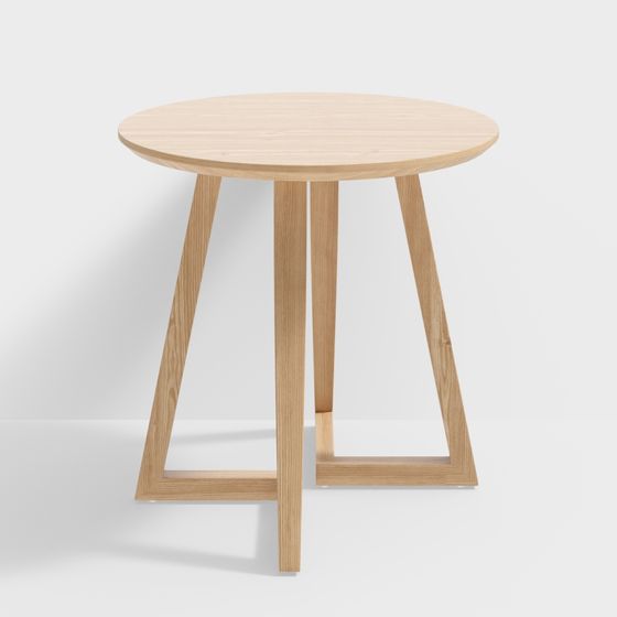Triangular Wooden Table 3D model for Creative Spaces