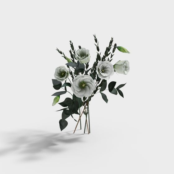 Elegant Bouquet Low-Poly 3D Model
