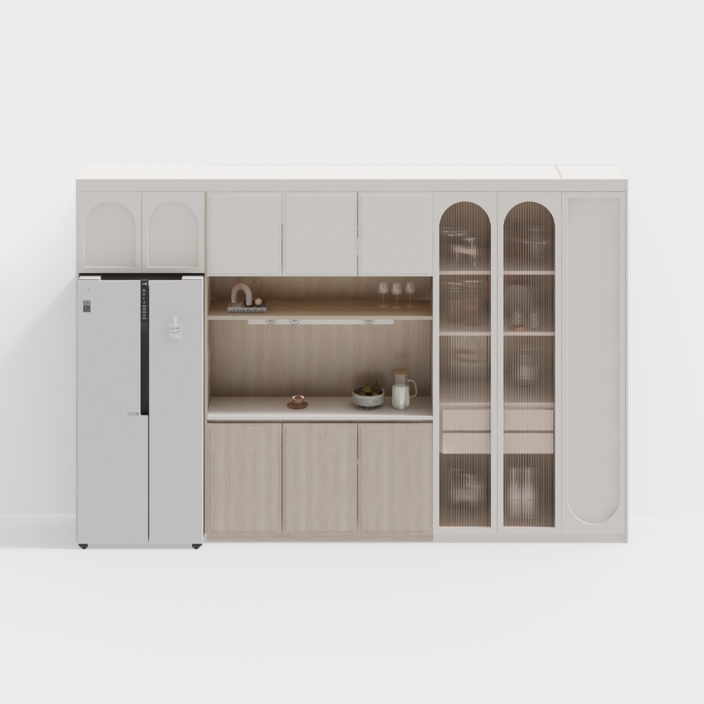 北歐白色餐邊櫃