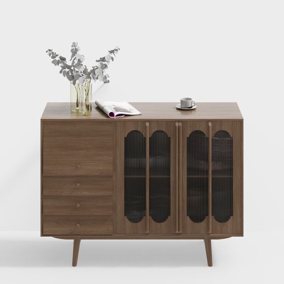 Elegant Vintage Storage Cabinet 3D model
