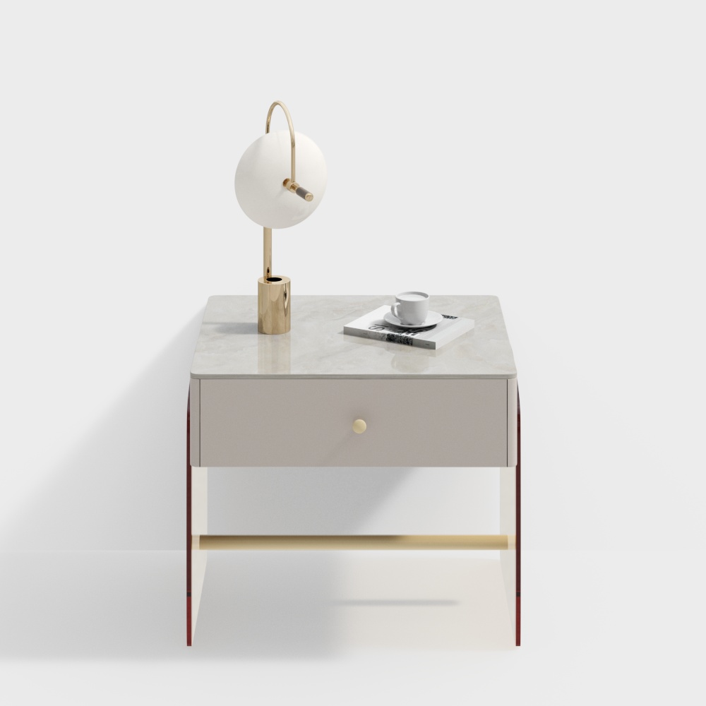 Stylish Low-Polygon Nightstand 3D model