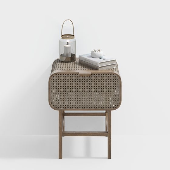 Rattan Side Table 3D model