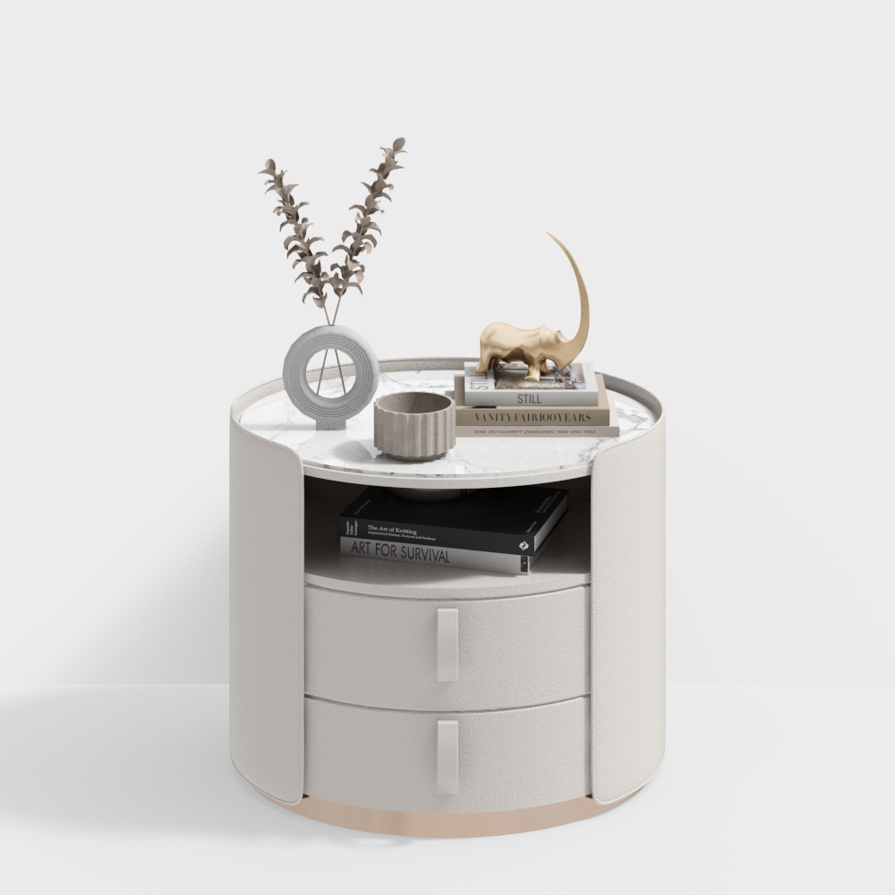 Круглый прикроватный столик современного стиля