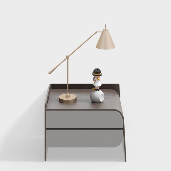 Elegant Low-Polygon Bedside Table 3D Model for Cozy Spaces