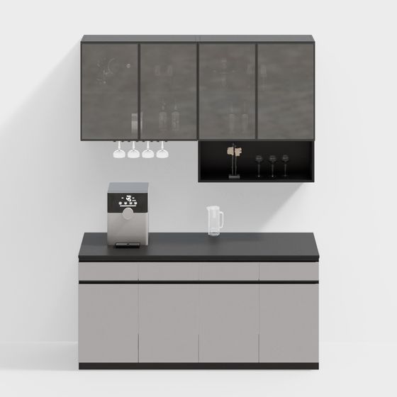 Stylish Urban Bar Cabinet 3D model