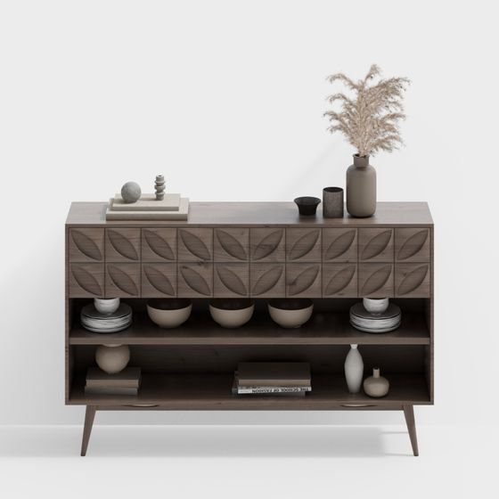 Бордюр древесного цвета в стиле Ваби-Саби