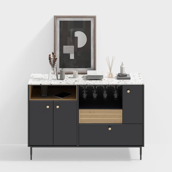 Urban Living Room Cabinet 3D model