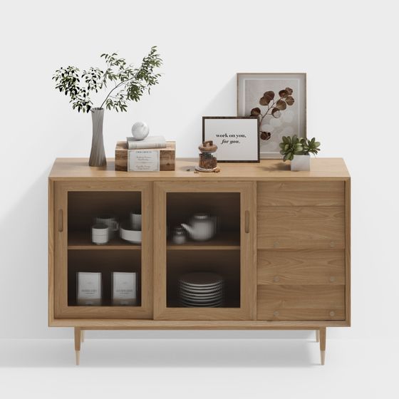 Nordic Style Storage Cabinet 3D model for Creative Projects