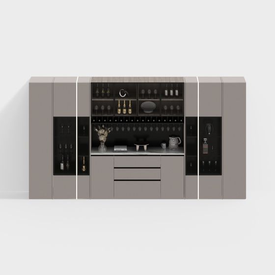 Elegant 3D Bar Cabinet Model for Stylish Interiors
