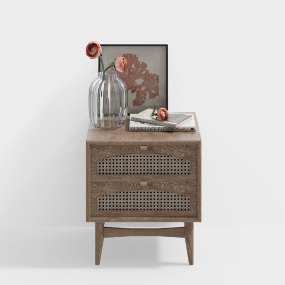 Elegant Low-Poly Nightstand 3D model