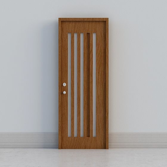 Scandinavian-Inspired Low-Poly Wooden Door 3D model