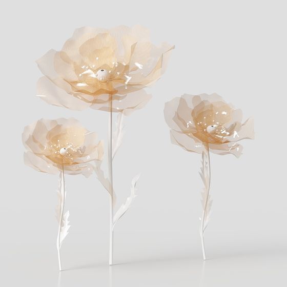 Dreamy Flower Language Low-Poly 3D Model