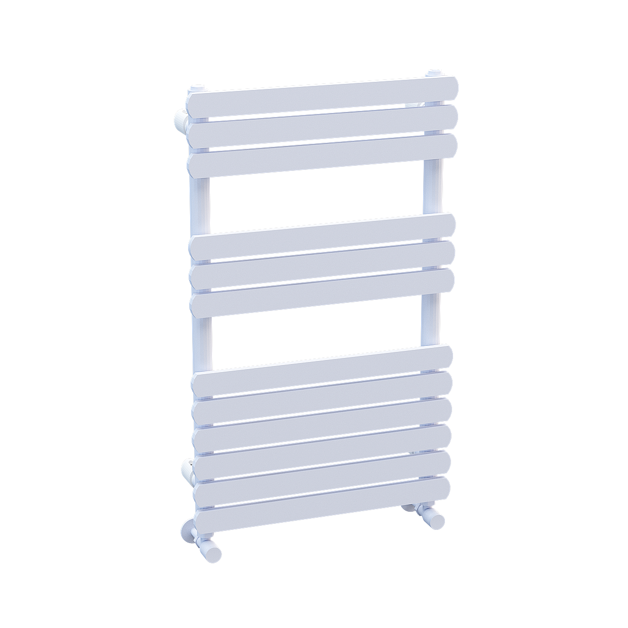 Modern Minimalist Bathroom Radiator 3D Model – Silver-Gray Finish