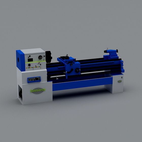 Industrial Aesthetic Low-Polygon Lathe 3D Model