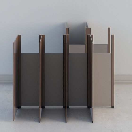 Stylish Low-Polygon Screen 3D model for Urban Interiors