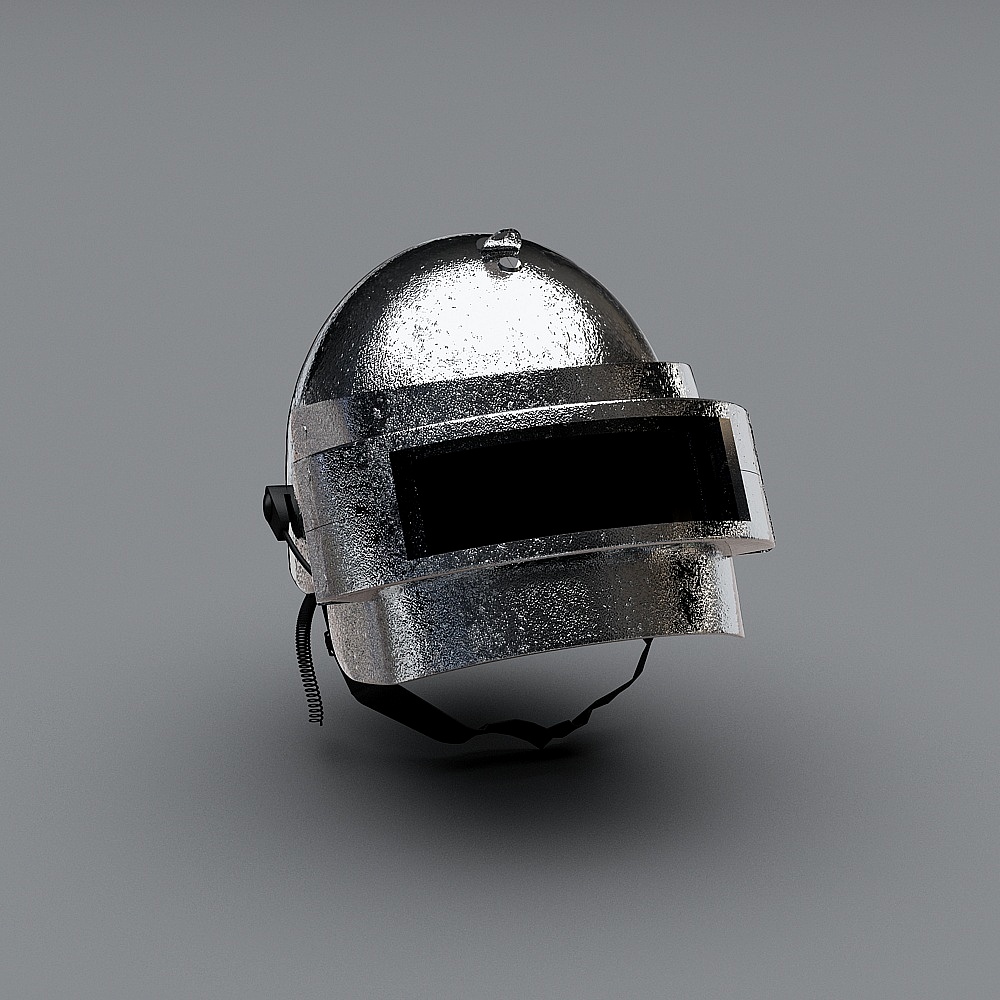 Futuristic Low-Poly Helmet 3D model