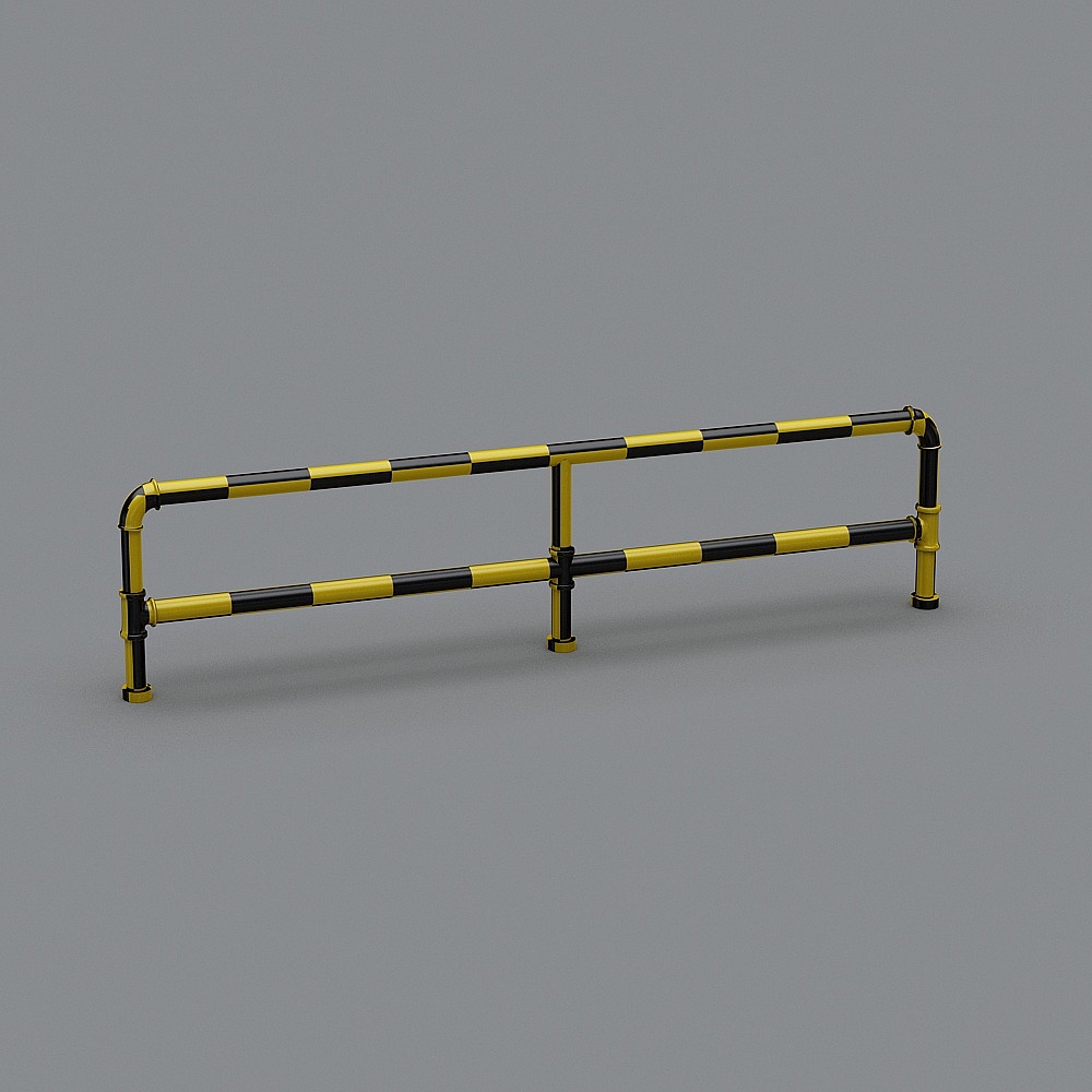 Industrial Style Low-Poly 3D Barrier Model