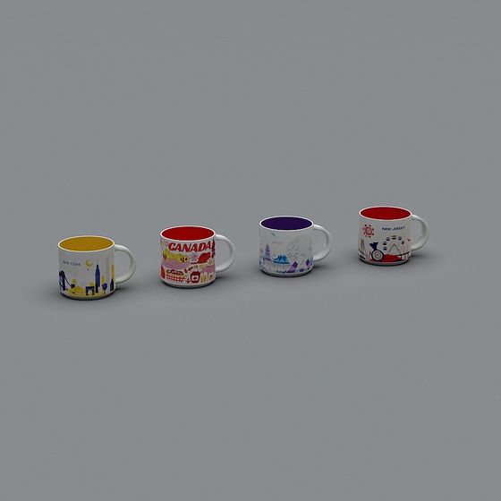 Travel Mugs Collection 3D model for Creative Projects