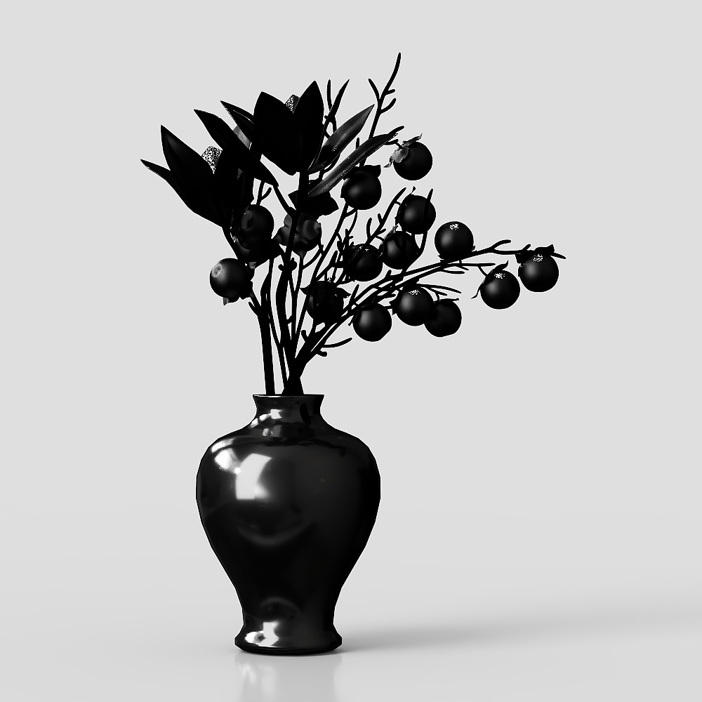 Obsidian Flower Vase 3D model