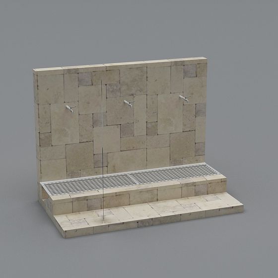 Urban Faucet Wall 3D model in Low-Poly Style
