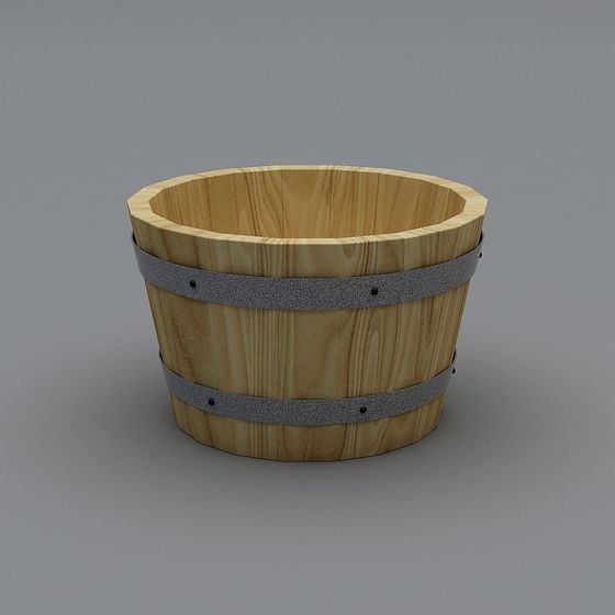 Vintage Wooden Barrel 3D Model