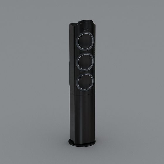 Sleek Black Standalone Speaker 3D Model