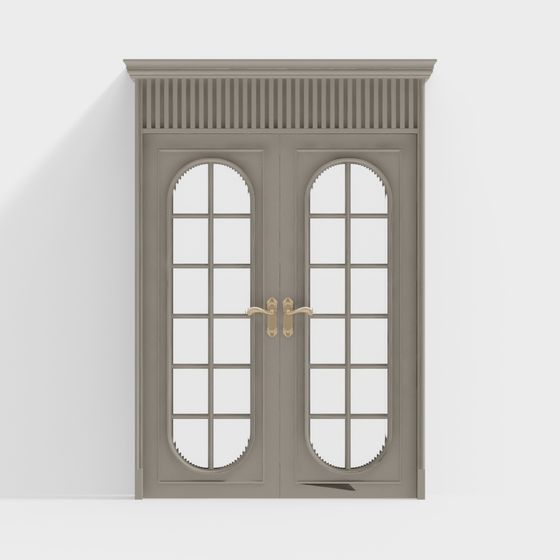 Elegant Arch Double Door 3D model