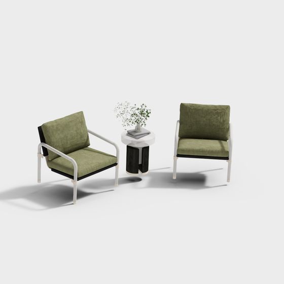 Urban Green Sofa 3D model for Modern Spaces